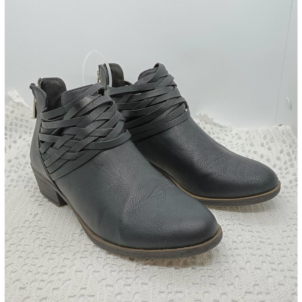 Nautica Ankle Boots Bootie Women's Size 7.5 / 38 Black Back Heel Zipper